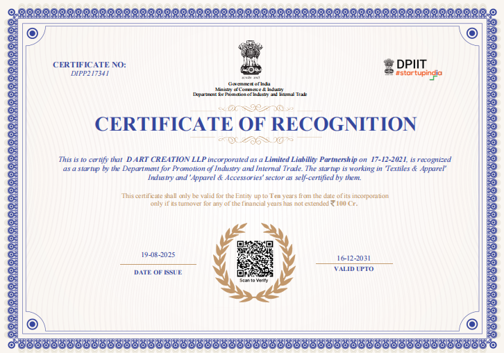 Dart - Certified in Startup India